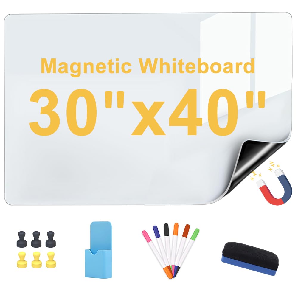 Magnetic Dry Erase Whiteboard 30"x40" for Fridge