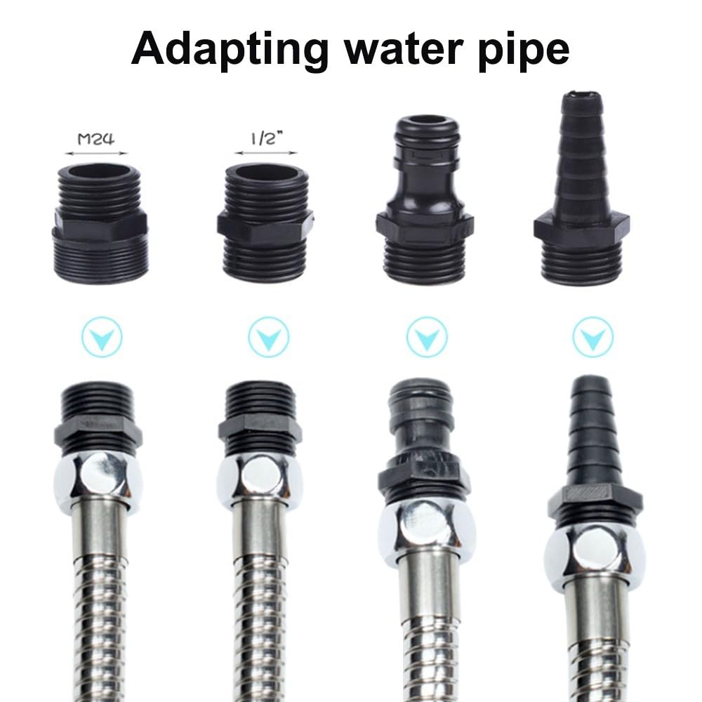 Haustier Duschkopf, Haustier Duschsprüher, Haustier-Badebürsten-Sprühset mit 4 Sprinkler-Adapter für drinnen und draußen, Baden, Pflegen, Massieren und Waschen(Schlauch ist Micht Enthalten)