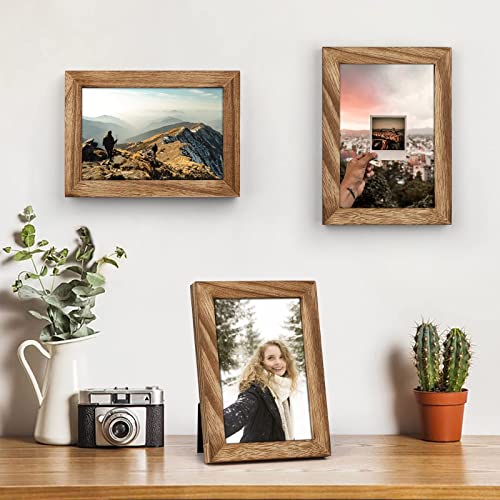 Emfogo 4X6 Picture Frame, Photo Frame With Real Glass, Solid Wood Rustic Picture Frames 4X6 Display For Wall Decor (Carbonized Brown) #TOP1