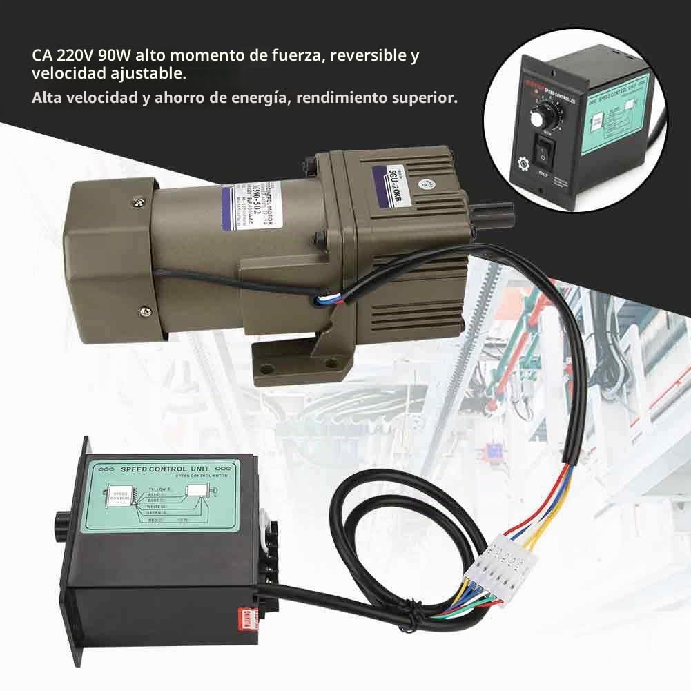 motores electricos monofasicos + Motor de engranaje eléctrico, CA 220V 90W Velocidad ajustable de desaceleración del motor de engranaje asíncrono monofásico(20K)