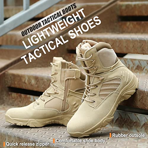 8 Inch Tactical Military Boots for Men & Women - Side Zipper Combat Work Shoes Hiking Trekking Mountaineerin Boots2