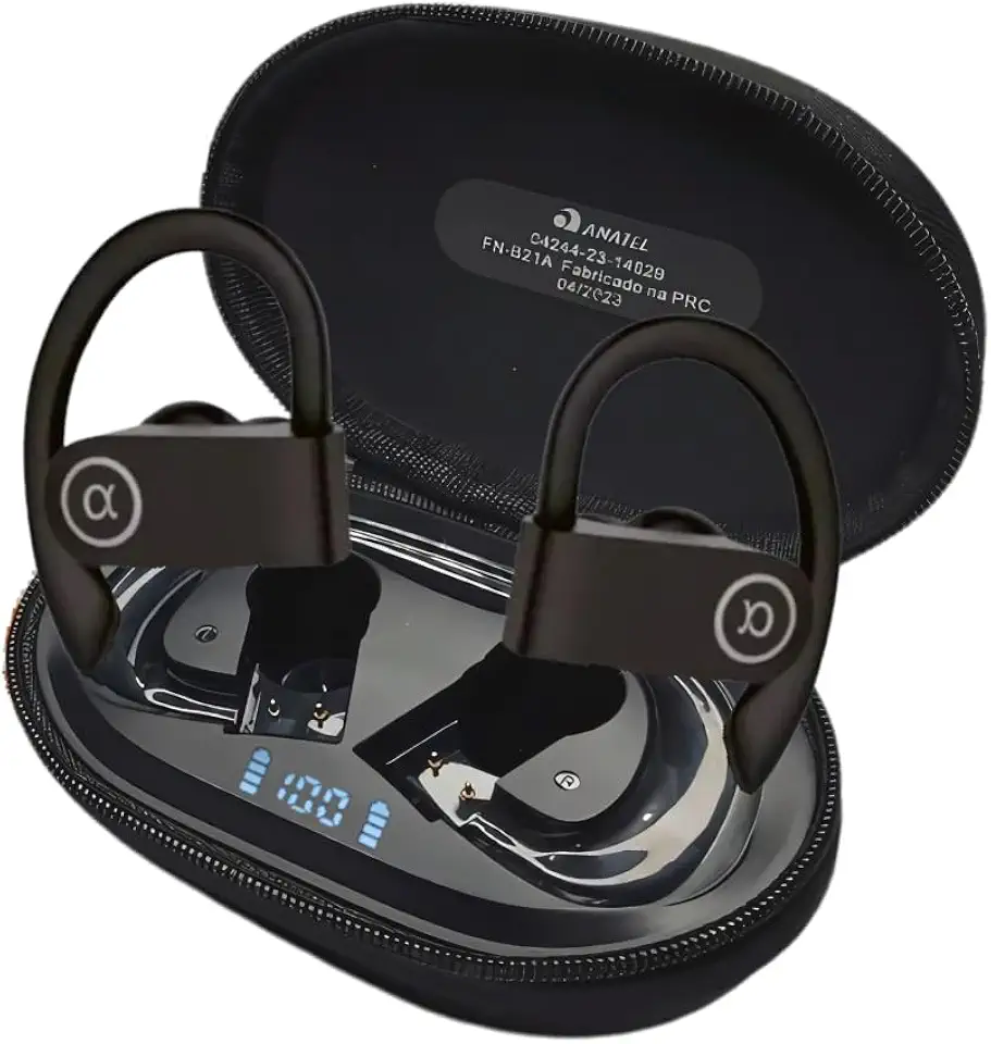 Fone de Ouvido, Bluetooth 5.4, IPX5 à Prova D'Água, 45h de Bateria, Com Microfone Embutido. Design Esportivo e Ergonômico, Ideal Para Corridas, Atividades Físicas, Videogame, IPhone e Android