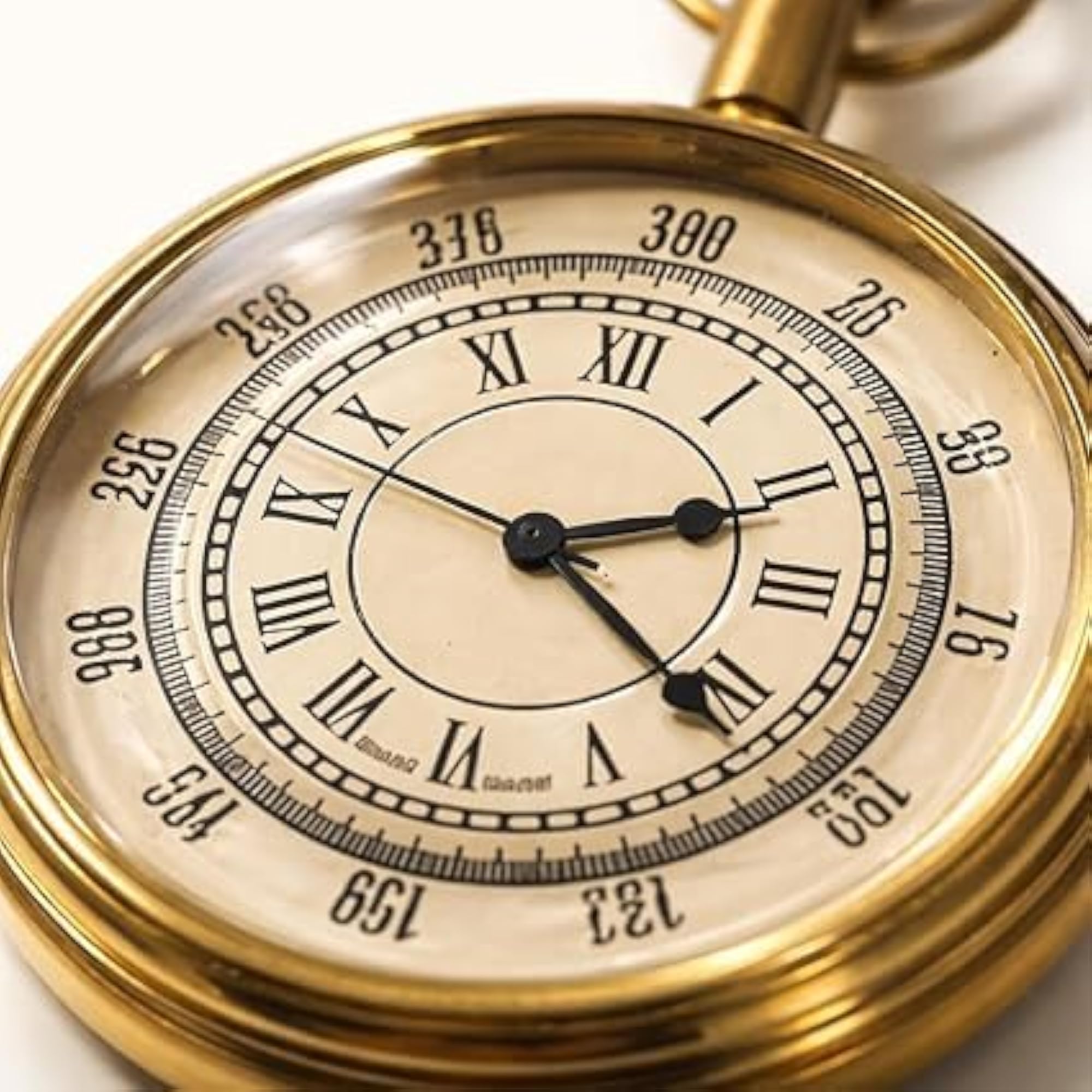 Antique Brass Pocket Watch Chain, Retro Roman Dial