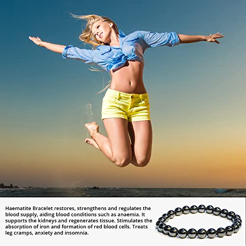 Image of ANAYA AGATE Healing Crystal Bracelet for Women and Men - 8mm Round Beaded Bracelet for Men and Women - Unisex Stretchy Gemstone Bracelet for Healing and Protection