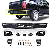 CarPartsDepot Pickup Rear Step Bumper Replacement w/Pad Bracket License Lamp Black New DODGE Ram...