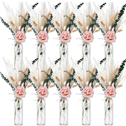 Qinyoung 10 Set Dried Pampas Grass Centerpiece for Wedding Baby