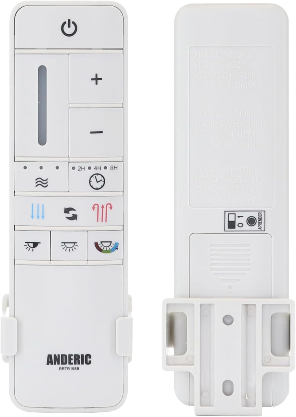Anderic UC7225T (White Version) with Wall Mount Replacement for Home Decorators Collection Ceiling Fan Remote Control - 2AQZU-18012 / KUJCE10308 / RRTR198B / TR198A / UC7225T / 7225T / CHQ7225T