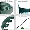 VOUNOT® Flexibele gazonrand van kunststof, met 40 bevestigingsnagels, lengte 20 m, hoogte 5 cm, zwart