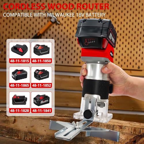 Cordless Router Compatible with Milwaukee 18V