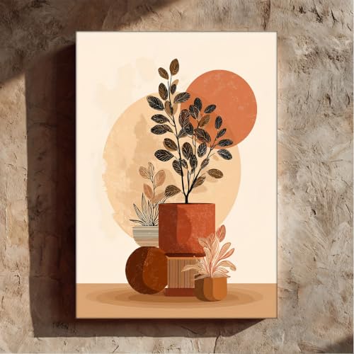 Impression sur toile abstraite de feuilles pour salon contemporain