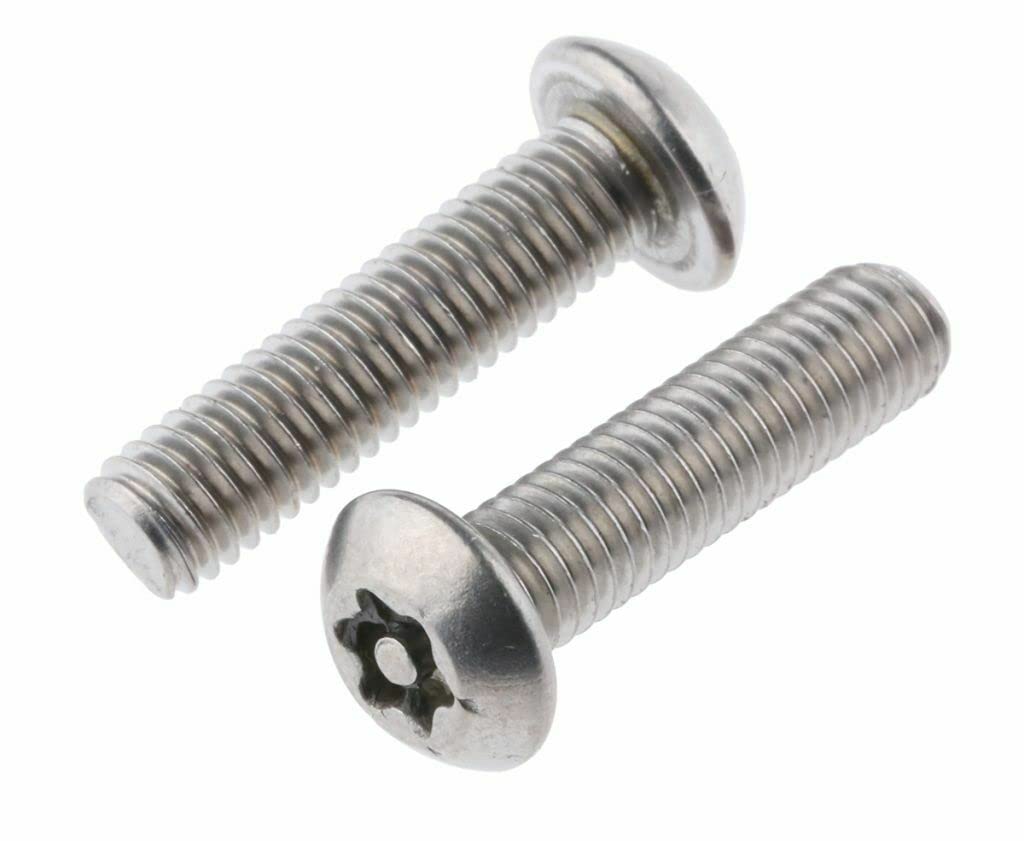 M6 (6mm) A2 Button Head Security 6 Lobe Pin Torx Anti Vandal Machine Screw Bolt (10, M6 x 80mm), Silver