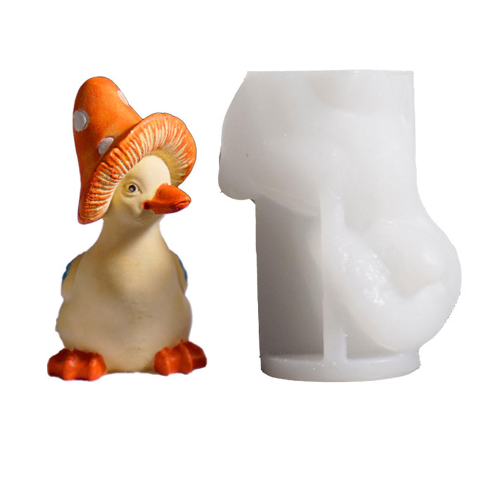 Alksubbm Quacker Mushroom Silicone Epoxy Resin Soap Making Baking Decorative Mold Mushroom Quacker Silicone Molds Multipurpose Animal Shape