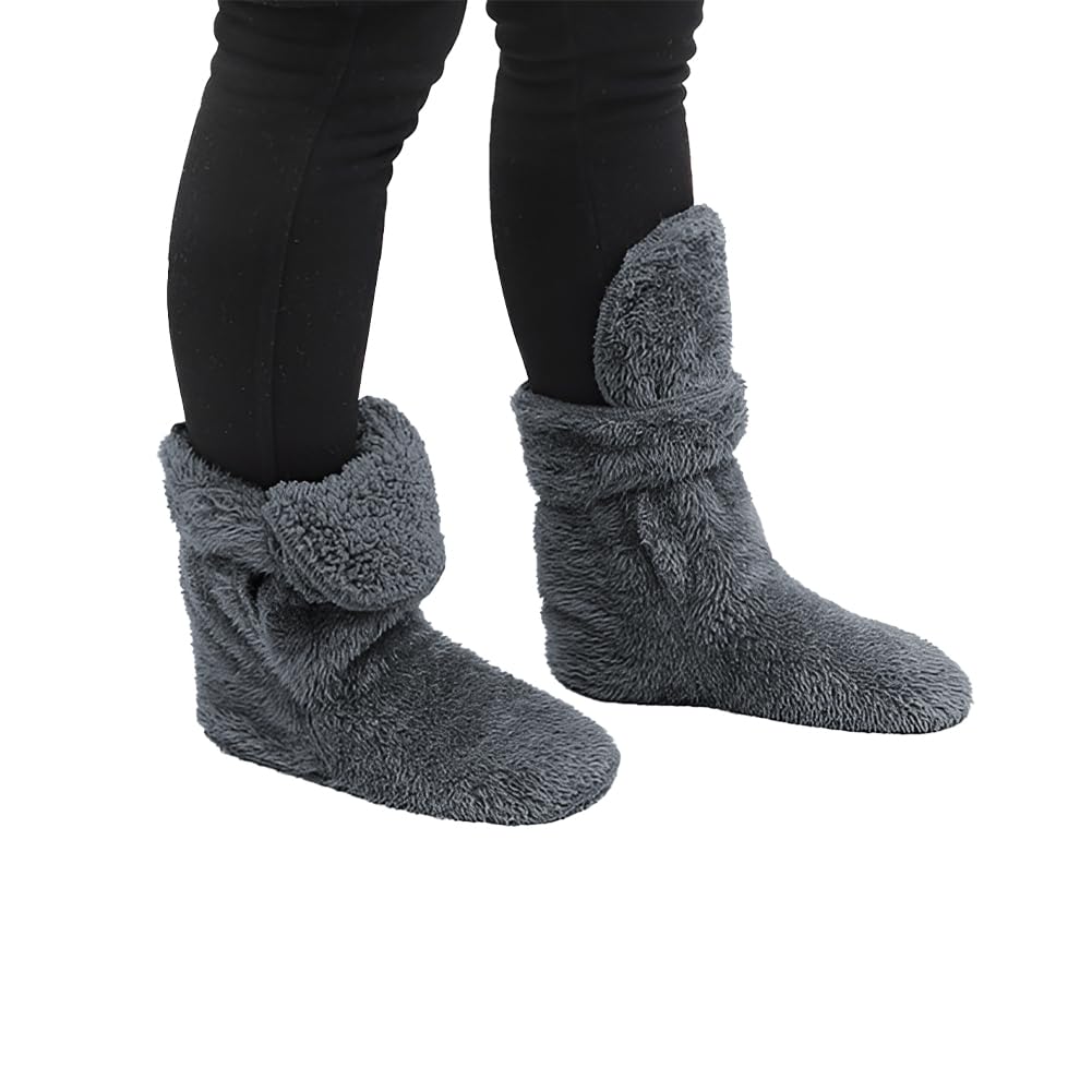 Thermal Fleece Plaster Stocking Fluffy Plush Foot Cast Sock Plaster Foot Cover Adjustable Foot Warmer Cast Protector Elderly Faux Fur Indoor Floor Slippers Socks for Fracture Surgical Recovery - Image 3