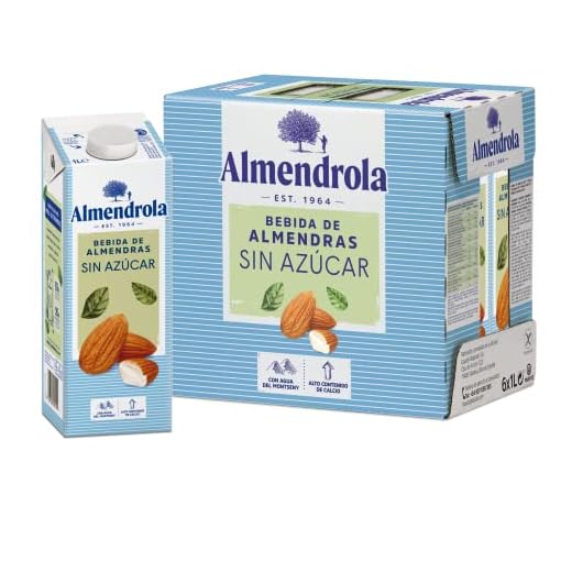 Almendrola - Bebida Vegetal de Almendras Sin Azúcar - Caja de 6 x 1L