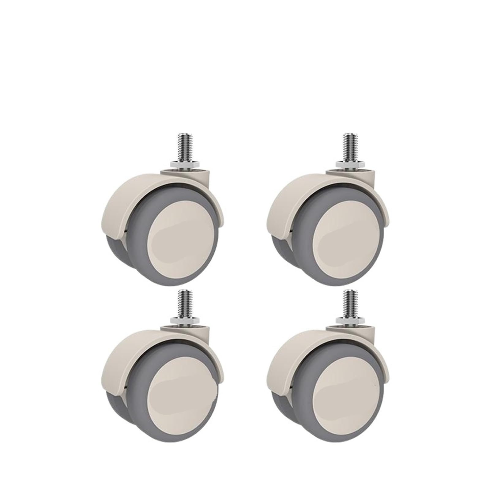 Mxxdmopd M8-A 4 Pieces/Lot Gray 2-Inch M6/M8/M10/M12 Screw Swivel Caster With Brake And Soft Rubber(M8-A)