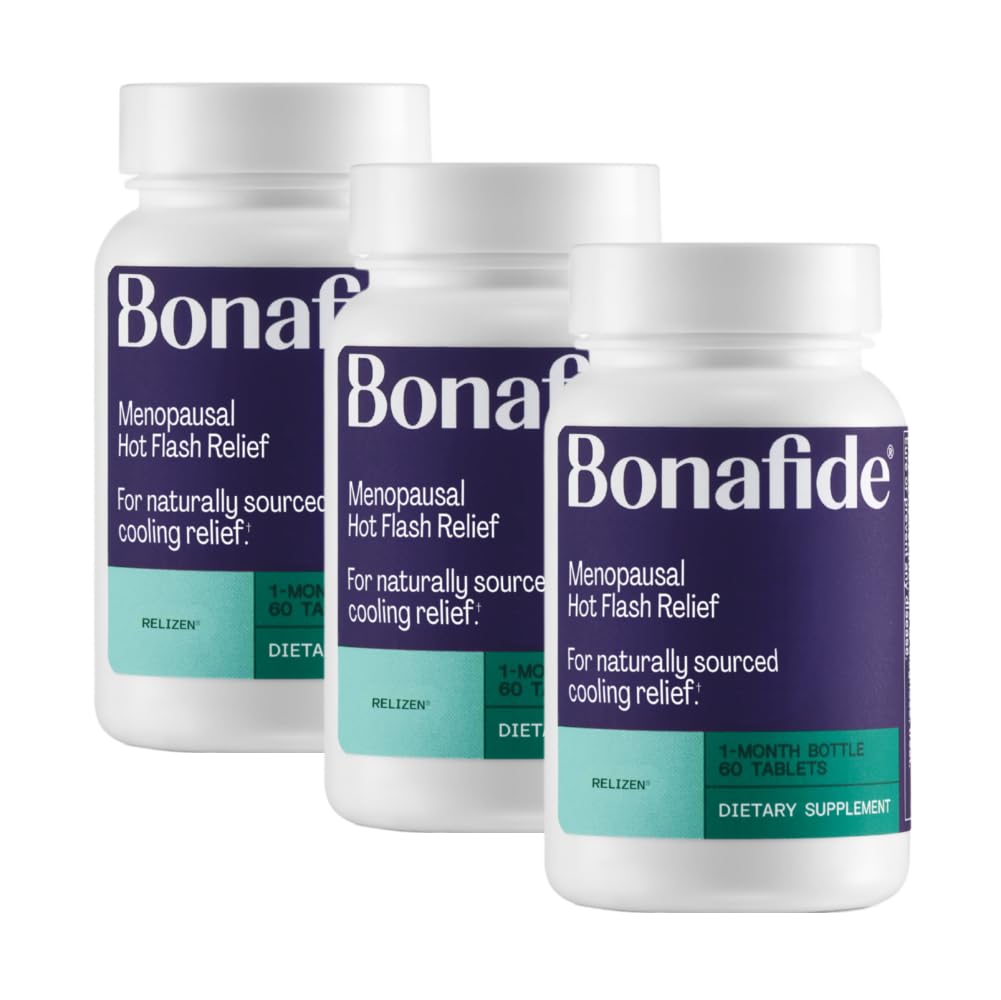 Relizen by Bonafide. Relief from Menopausal Hot Flashes & Night Sweats. — 3-Month Supply (180 Tablets)