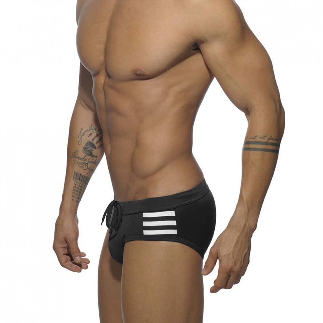 Badeslip Herren, Badehose Herren Kurz Eng Badeslip Sommer Badehose Kurz Slip mit Tunnelzug YK93 Größe M-2XL