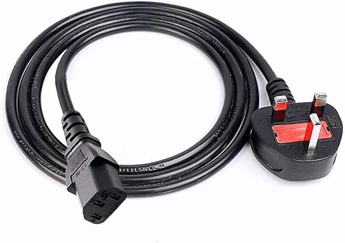3 Prong Universal AC Power Cord, Adapter Cord For Power Supply, 3 Prong Power Cable,Kettle Lead,Main Cable Uses For Laptop Charger, PC, Monitor, Printer, Power Supply And In office Or Home (1M) - Image 3
