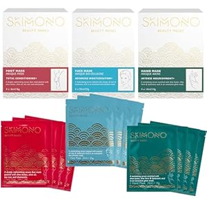 Skimono Super Bundle – 4x Hand Masks, 4x Foot Masks, 4x Face Masks-Skincare Set -Shea Butter & Intense Hydration- Great Skincare Set for Gifting