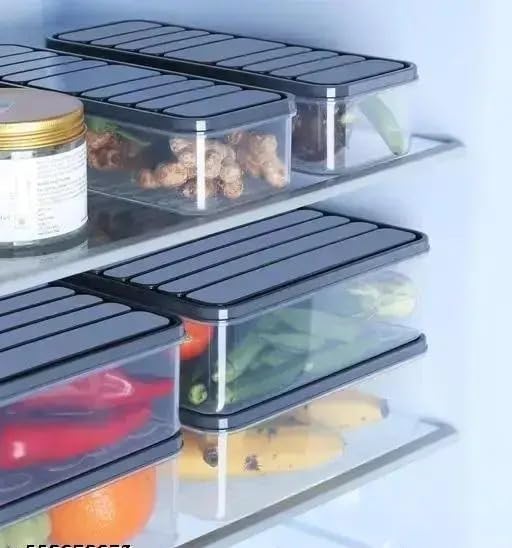 NITSR Airtight Plastic Storage Containers Set for Kitchen, Fridge Organizer Boxes with Lids, Leak-Proof Space-Saving, 1200 ML, Pack of 6-image-19