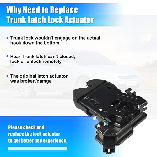 Image of X AUTOHAUX Car Rear Tailgate Latch Actuator Rear Trunk Door Lock Latch 74851-SDC-Y01 for Honda Accord 2003-2007