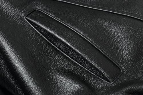 Image of REED Men's Luxury Leather Bomber Jacket - Genuine Leather American Style with Broad Shoulder Fit