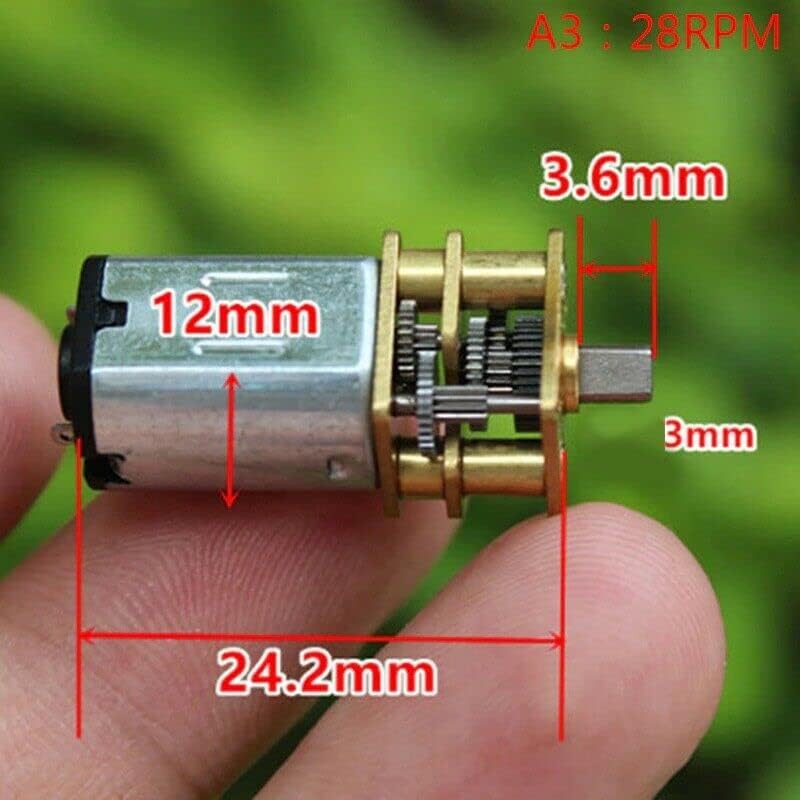 Micro Gear Box Geared Electric Motor Speed Reduction DC 3v 6v 12v GA12-N20 (28 RPM)