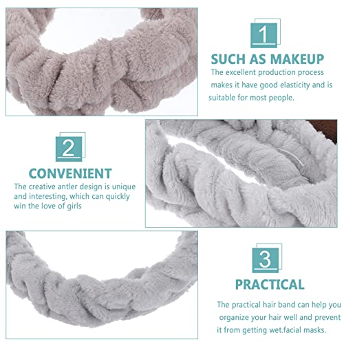 Lurrose 4Pcs Face Wash Headband Reindeer Makeup Headband Animal Makeup Animal Ear Spa for Girls Women, Assorted Color - Image 4