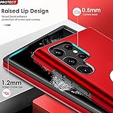 LeYi for Samsung Galaxy S22 Ultra Case,Heavy Duty Protection Shockproof Cover with Built-in Ring Holder Lightweight Silicone Hybrid Phone Case for Galaxy S22 Ultra Red - Image 5