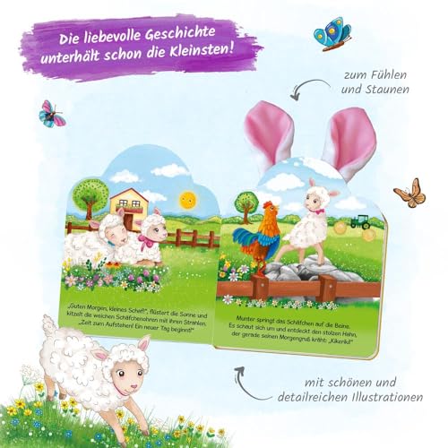 Trötsch Das kleine Schaf Kinderbuch mit Plüschohren: Bilderbuch Vorlesebuch Fühlbuch
