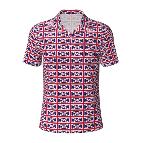 Polo homme manches courtes respirant drapeau britannique idéal pour l'été