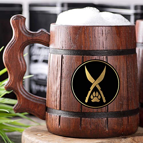DnD Ranger Beer Mug. D&D Wooden Tankard. Wooden Beer Mug. Personalized Gift For Him. Custom Beer Stein. DnD Gamer Gift. Gift For Husband, Boyfriend Gift #333/0.6L/22 ounces