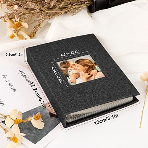 image for Ywlake Photo Album 4x6 100 Pockets 2 Packs, Small Mini Capacity Linen 