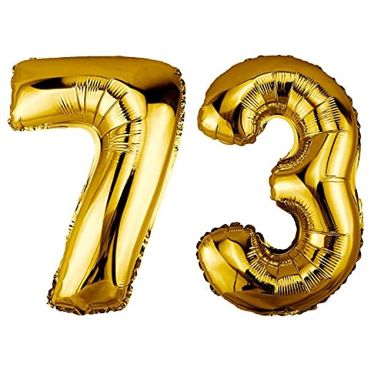 DekoRex Globo dorado 82 cm Globo cumpleaños Fiesta boda (número 73)
