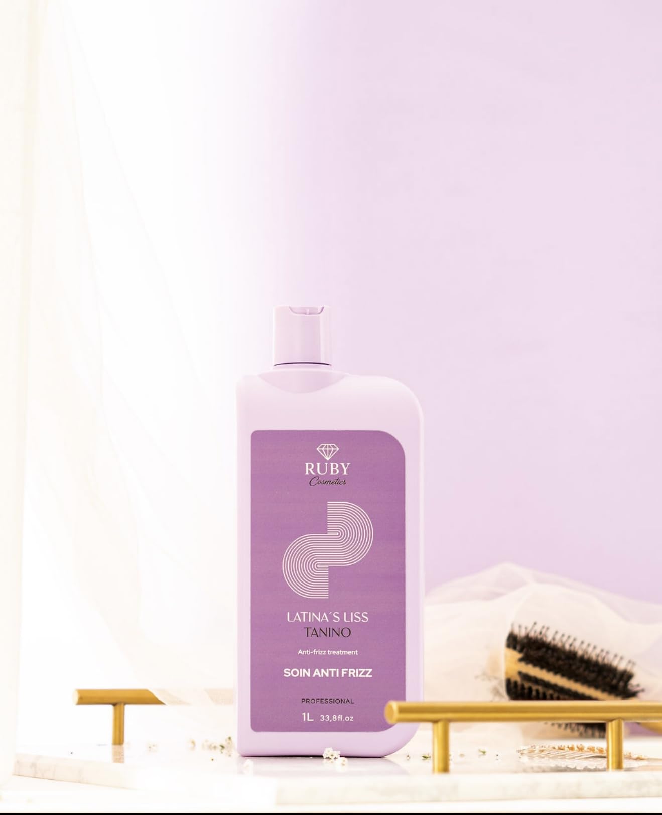 Latina's Liss Trattamento Anti-Frizz, Trattamento Capillare con Tannino, Olio di Argan e Acai, Per Tutti i Tipi di Capelli, 1L, Levigatura Professionale
