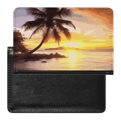 Portefeuille de voyage imperméable et étui passeport lézard blanc motif tropical