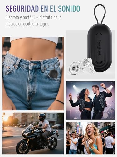 Miniatura 7 de Hearprotek Tapones Concierto, Silicona Tapones Reutilizables Antiruido Reducción Ruido-Protector Auditivo Ear Plugs Para Musica,Festival,Dj,Concert,Moto Estudiar- Talla M 1pare, Negro
