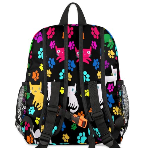 Rainbow Cat Kids Backpack Cat Animal Toddler Backpack for Boys Girls Mini Bookbag for Preschool Kindergarten with Chest Strap4