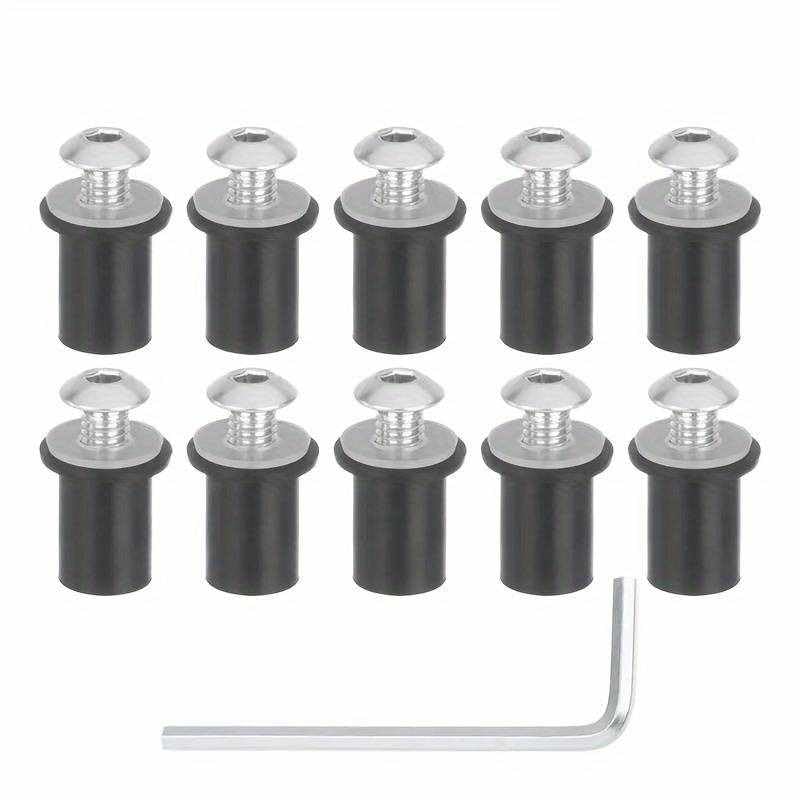 AUTOZOCO Kit Tornillos de Parabrisas, Tuercas Parabrisas moto, Pernos Parabrisas Moto, Tornillos Pernos de Parabrisas Moto, tornillos pantalla moto, Aluminio, M5 x 16 mm, Plateado