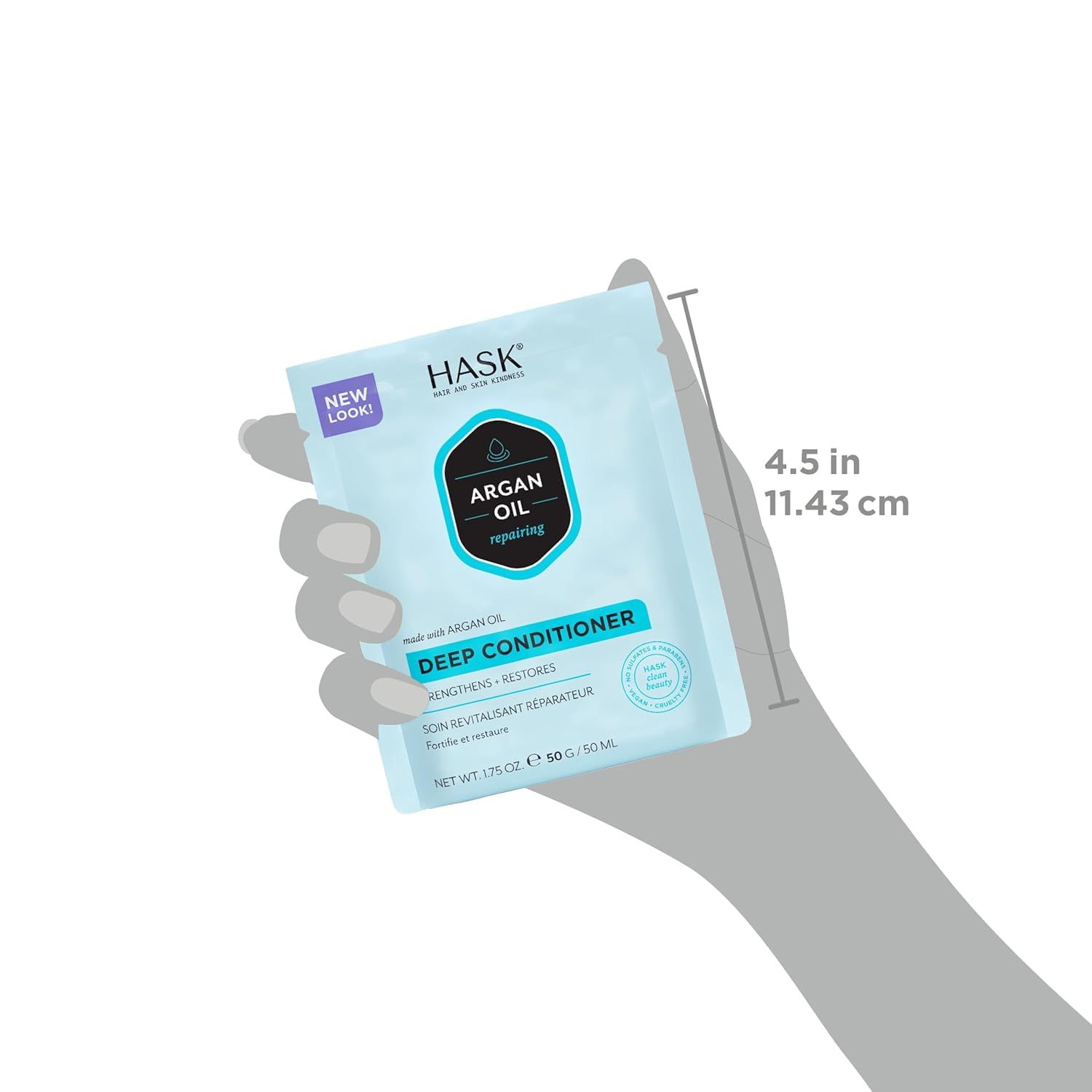 HASK Biotin Thicken 5-in-1 Leave-In Conditioner Duo (6oz-Qty 2) & Argan Oil Deep Conditioner Packette, Color Safe, Sulfate-Free, Paraben-Free, Gluten-Free, for All Hair Types - Image 6