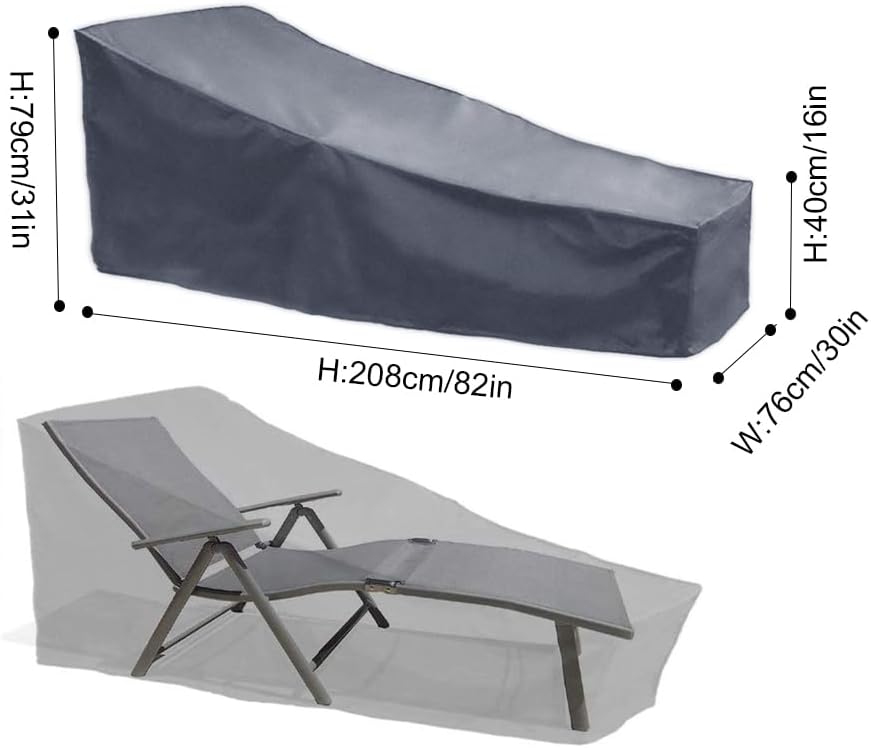 J&C Outdoor Chaise Lounge Cover Weatherproof Chaise Lounge Covers Dustproof Chaise Lounge Covers Outdoor Waterproof Patio Furniture Covers Sun Lounger Covers (2 Pcs)