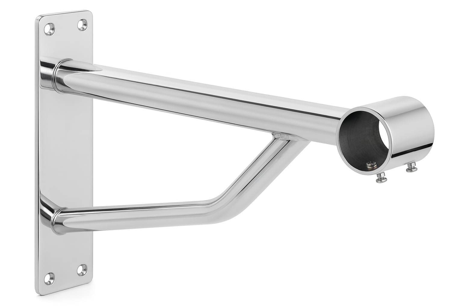 CompleteShopfittings 25mm Diameter Heavy Duty Wall Projection Bracket 25mm Diameter New Clothes Garment Rail Walk In Wardrobe Chrome Tubing Hanging Rail System