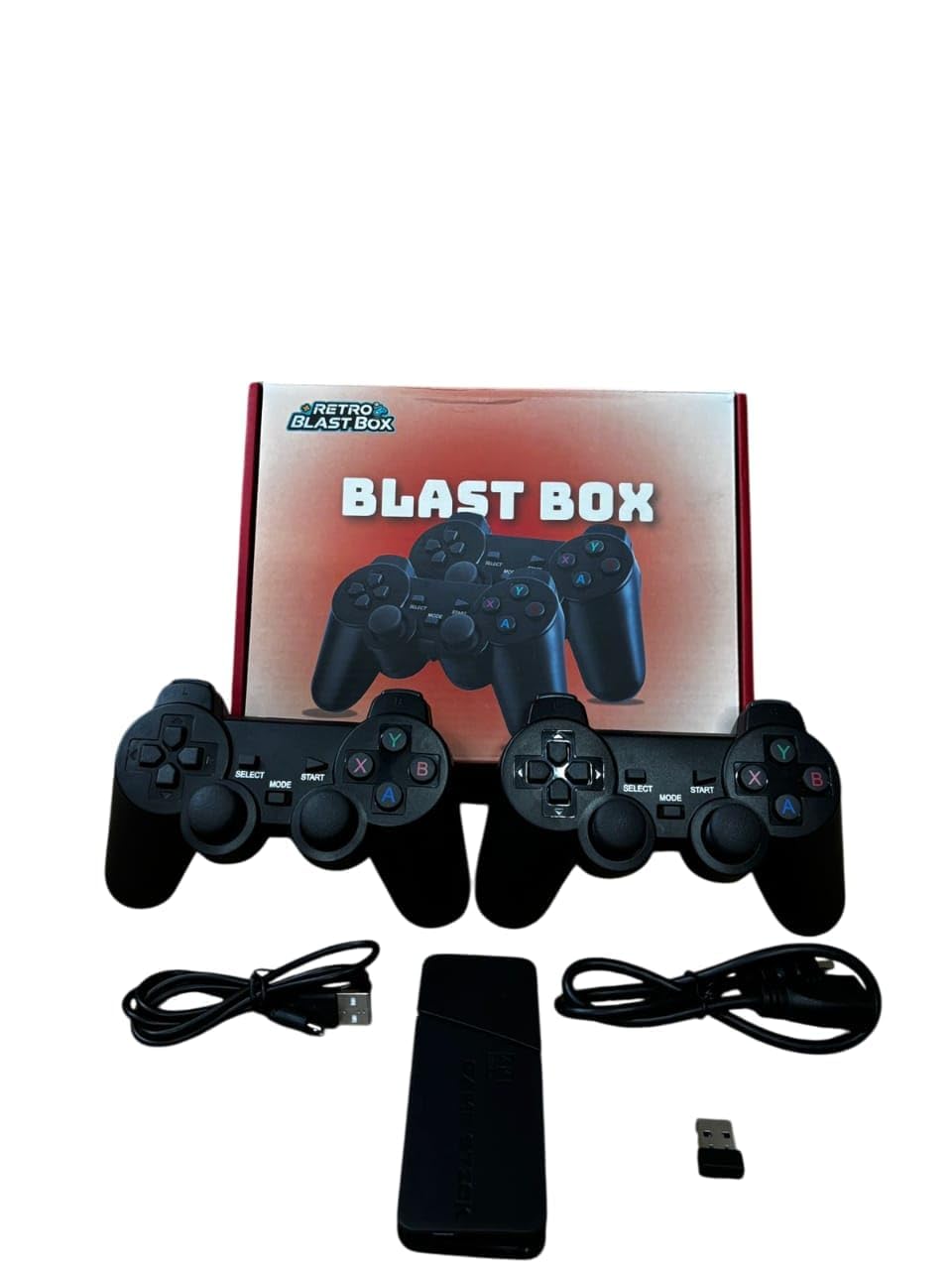PICSTAR Retro Blast Box 4K Ultra HD Game Stick | Plug & Play Retro Gaming Console with 2 Wireless Controllers | HDMI Output | Built-in Classic Games for Kids & Family Entertainment 4