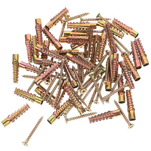 SEWOART 40 Pcs Juego de Tornillos Anclajes para Paneles de Yeso y Hormigón, Expansión Metálica Dentada 6x32 y 5x35, Acero Zincado, para Pared Seca, Paredes Huecas y Madera Color Aleatorio