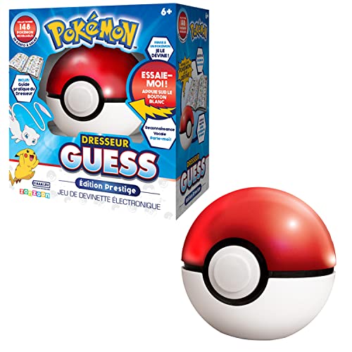 BANDAI - Pokémon - Dresseur Guess Prestige - Jeu électronique en Forme de Poké Ball - Jeu interactif, sans écran, à Reconnaissance vocale sur l'univers...