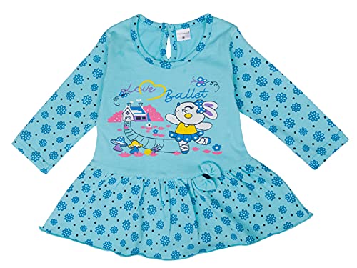 Image of Montello Cotton Cute Dress set for Baby Girl with Full sleeves Frock Top Jhabla and Full Length Pyjamas