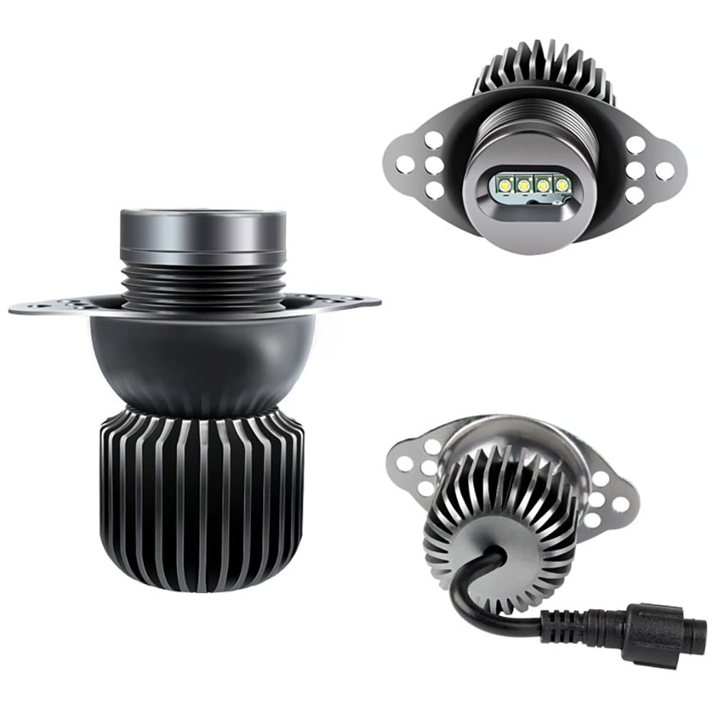 Riloer Angelo Eyes Halo Ring Lampadine, 1Pair 12V 40W Led Angelo Eye Marker Lampadine Per Bmvv 3 Serie E90 Saloon Lci/E91 Touring Lci 2008-2011