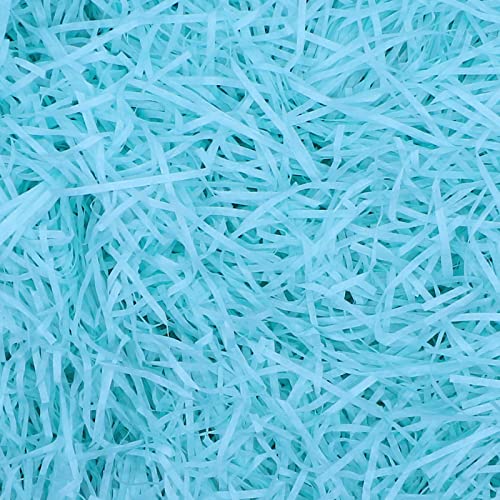 Mamiddle 50g Raffia Vulmateriaal Cadeau - Geschenkvulling voor Hampers Geschenkdozen & Decoratie Geschredderd Papier Feestdecoratie Pakjesvulling (Blauw meer)