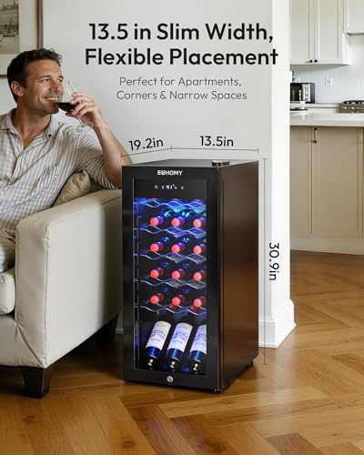 image for EUHOMY 18 Bottle Compressor Wine Cooler Refrigerator with Lock, Freest