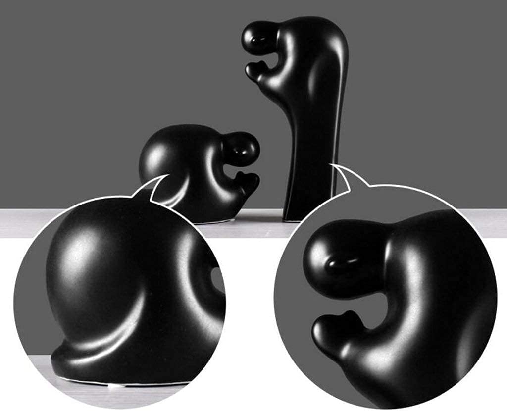 Monks Decorative Ornaments Car Home Desk Shelf Decor Collectible Art (Color : White) (Black)